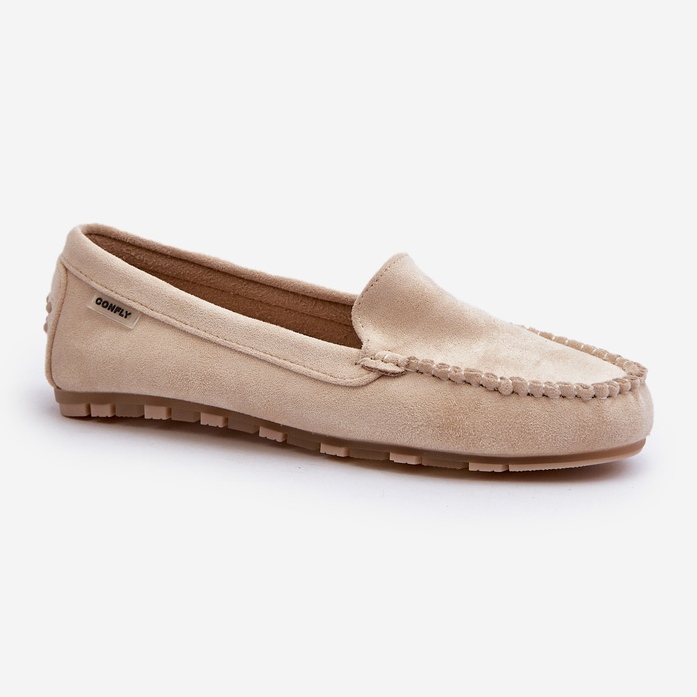 Mocassins Femme Eco Daim Beige Amrutia 1