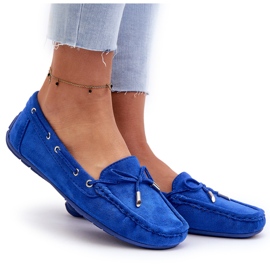 Mocassins En Daim Si Passione Femme Bleus 9