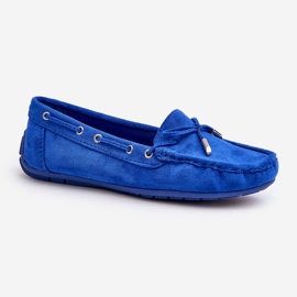 Mocassins En Daim Si Passione Femme Bleus 1
