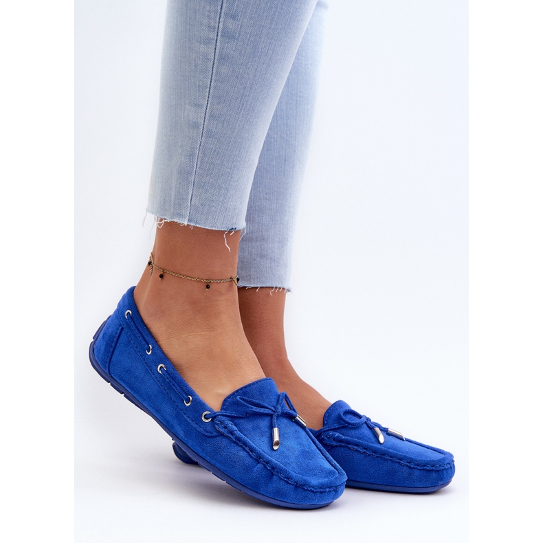 Mocassins En Daim Si Passione Femme Bleus 2