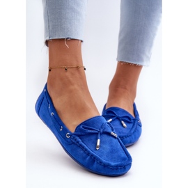 Mocassins En Daim Si Passione Femme Bleus 4