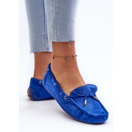 Mocassins En Daim Si Passione Femme Bleus 5