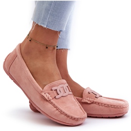 Mocassins à la mode en daim pour femmes rose clair Rabell 10