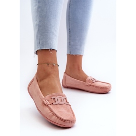 Mocassins à la mode en daim pour femmes rose clair Rabell 4