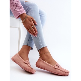 Mocassins à la mode en daim pour femmes rose clair Rabell 1