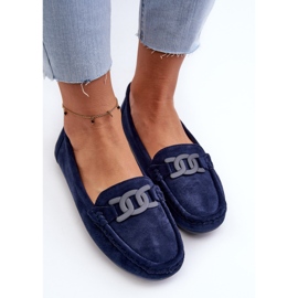 Mocassins En Daim À La Mode Pour Femmes Bleu Marine Rabell 5