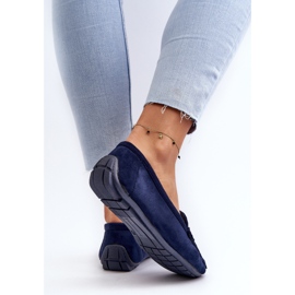Mocassins En Daim À La Mode Pour Femmes Bleu Marine Rabell 6