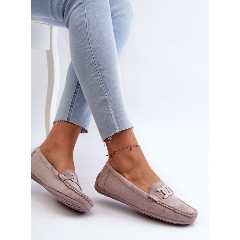 Mocassins En Daim À La Mode Pour Femmes Violet Rabell 1