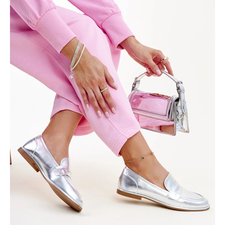 Mocassins classiques Nasia argentés 1