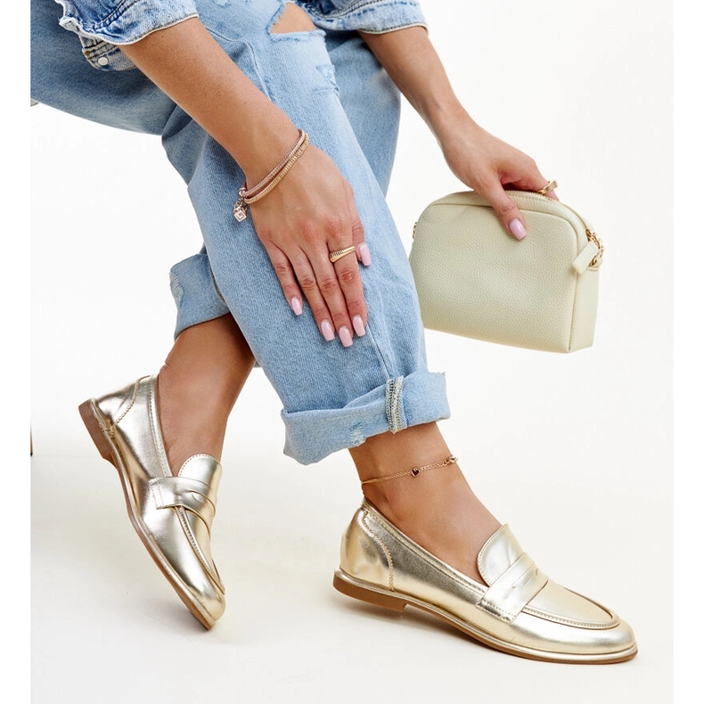 Mocassins Nasia classiques dorés d'or 1
