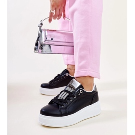 Baskets noires et argentées avec strass Maurizia 1