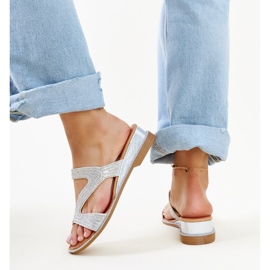 Tongs argentées à coin bas d'Asker 4