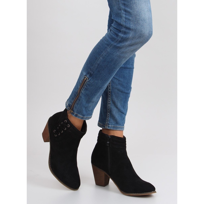 Bottes à talon en daim 99-266 noir le noir 2