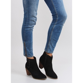 Bottes à talon en daim 99-266 noir le noir 3