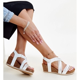 Sandales compensées en liège blanc de Salman 1