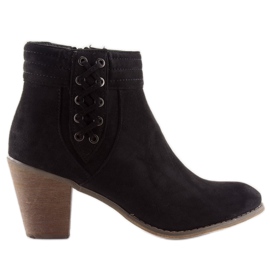 Bottes à talon en daim 99-266 noir le noir 4