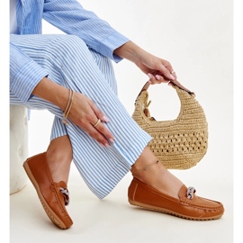 Mocassins marron ornés de strass Adiba brun 1