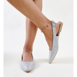 Sandales à bout ouvert gris brillant de Nadiana 1