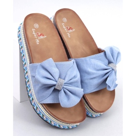 Tongs en liège à semelle colorée Servoz L.BLUE bleu 1