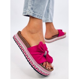 Tongs en liège à semelle colorée Servoz Fuchsia rose 4