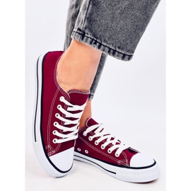 Baskets femme classiques Basic Wine rouge 4