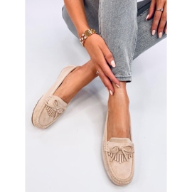 Mocassins Mouton en daim beige 5