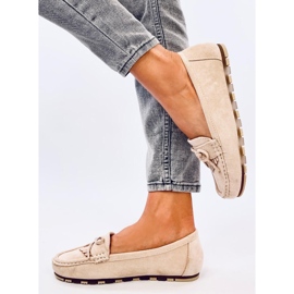 Mocassins Mouton en daim beige 4