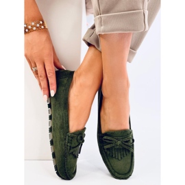 Mocassins Mouton en daim olive vert 5