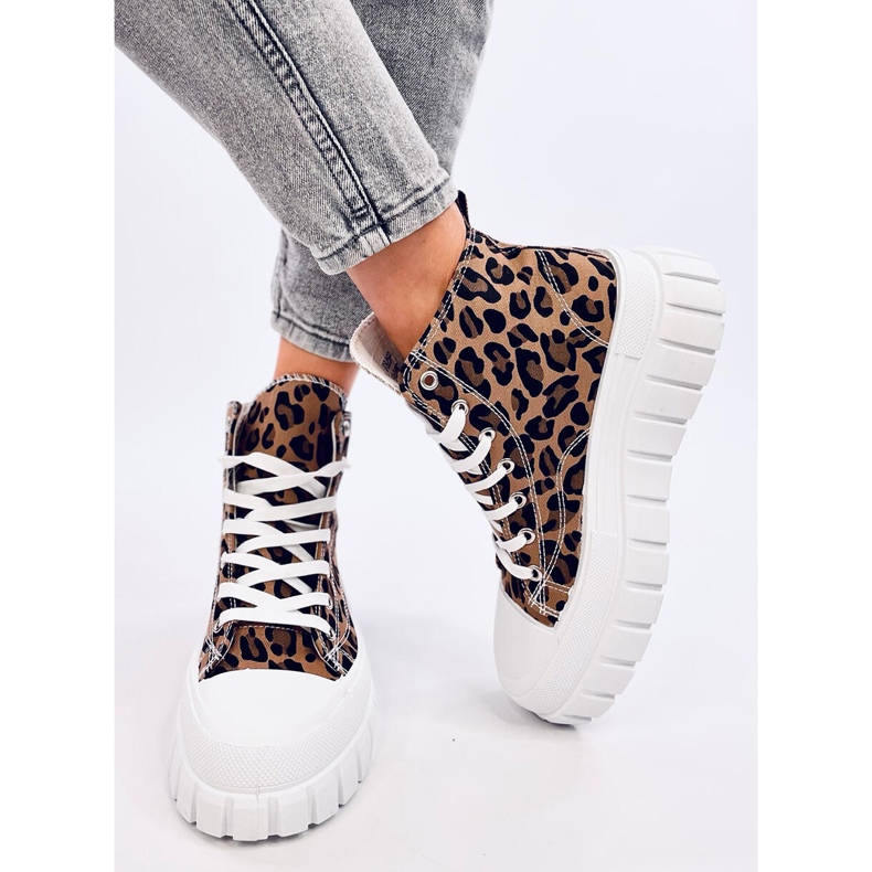 Baskets montantes Tiger Leopard brun 1