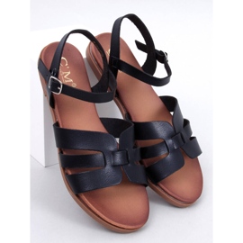 Manzo Sandales plates femme noires le noir 1