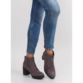 Bottines à talon daim gris 669-4 gris 5