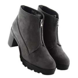 Bottines à talon daim gris 669-4 gris 3
