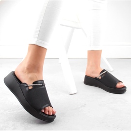 Sandales compensées femme en cuir noir Filippo DK6067 le noir 2
