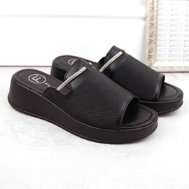 Sandales compensées femme en cuir noir Filippo DK6067 le noir 6