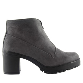 Bottines à talon daim gris 669-4 gris 6