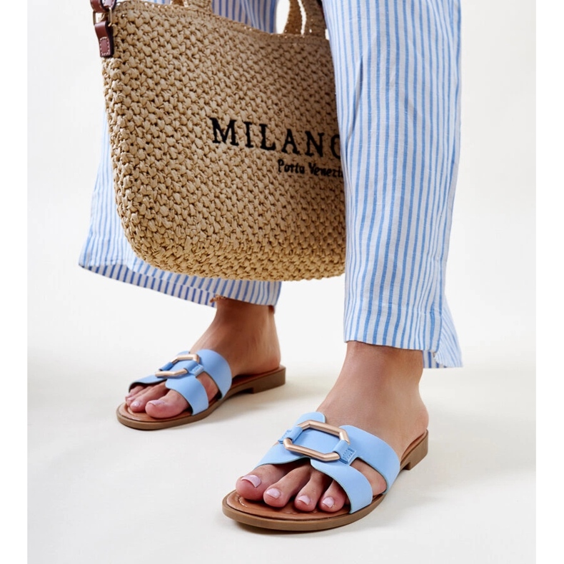 Tongs à boucle Isana bleues 1