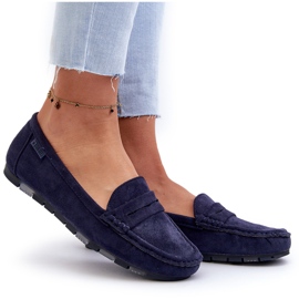 Mocassins en daim écologique pour femmes Big Star NN274931 système de mousse à mémoire de forme bleu marine 9