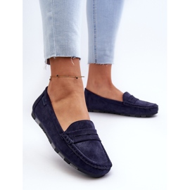 Mocassins en daim écologique pour femmes Big Star NN274931 système de mousse à mémoire de forme bleu marine 3