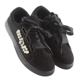 Baskets Avec Perles Noires H99-11 Noir le noir 6