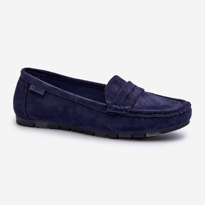 Mocassins en daim écologique pour femmes Big Star NN274931 système de mousse à mémoire de forme bleu marine 1