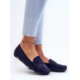 Mocassins en daim écologique pour femmes Big Star NN274931 système de mousse à mémoire de forme bleu marine 2