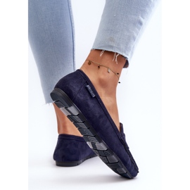 Mocassins en daim écologique pour femmes Big Star NN274931 système de mousse à mémoire de forme bleu marine 7