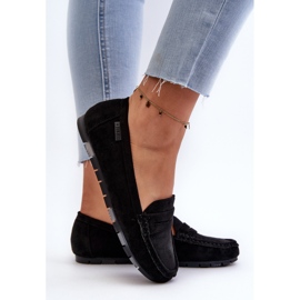 Mocassins en daim écologique pour femmes Big Star NN274929 système de mousse à mémoire de forme noir le noir 8