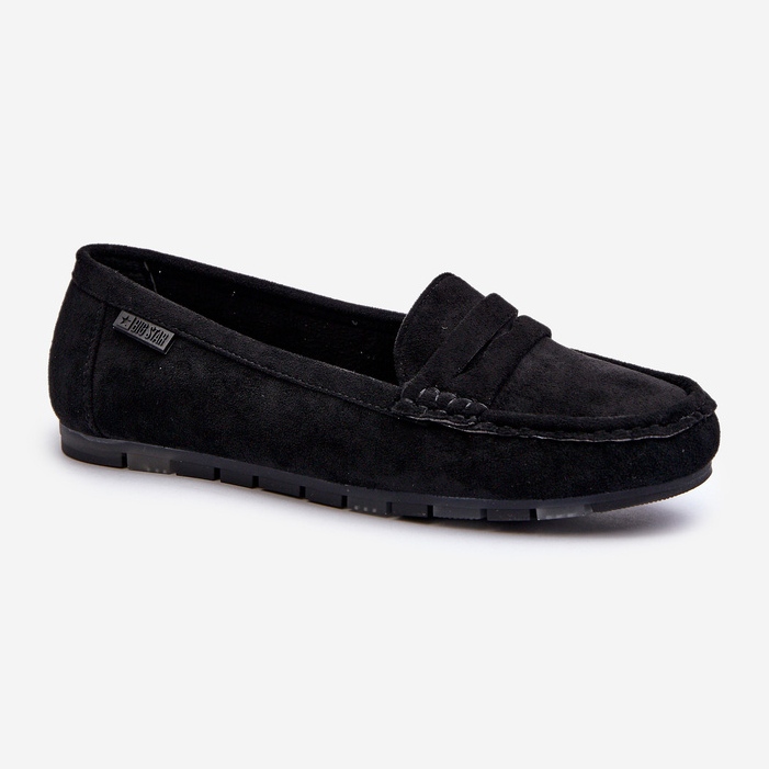 Mocassins en daim écologique pour femmes Big Star NN274929 système de mousse à mémoire de forme noir 2