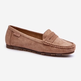 Mocassins en daim écologique pour femmes Big Star NN274930 système de mousse à mémoire de forme Beige 2