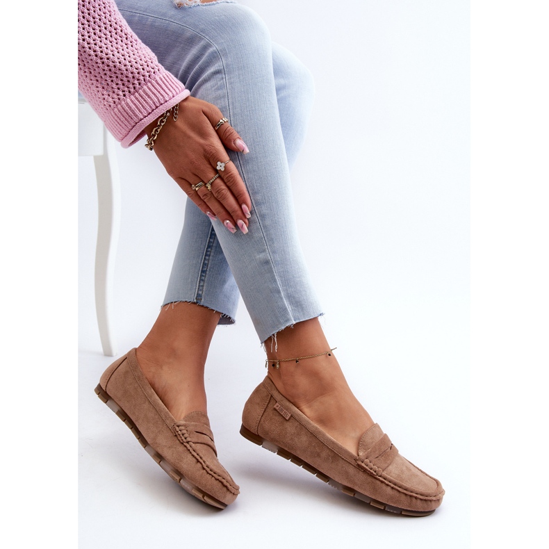 Mocassins en daim écologique pour femmes Big Star NN274930 système de mousse à mémoire de forme Beige 1