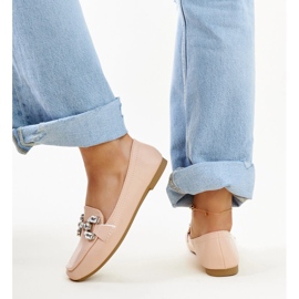 Mocassins beiges avec boucle Mali en zirconium 4