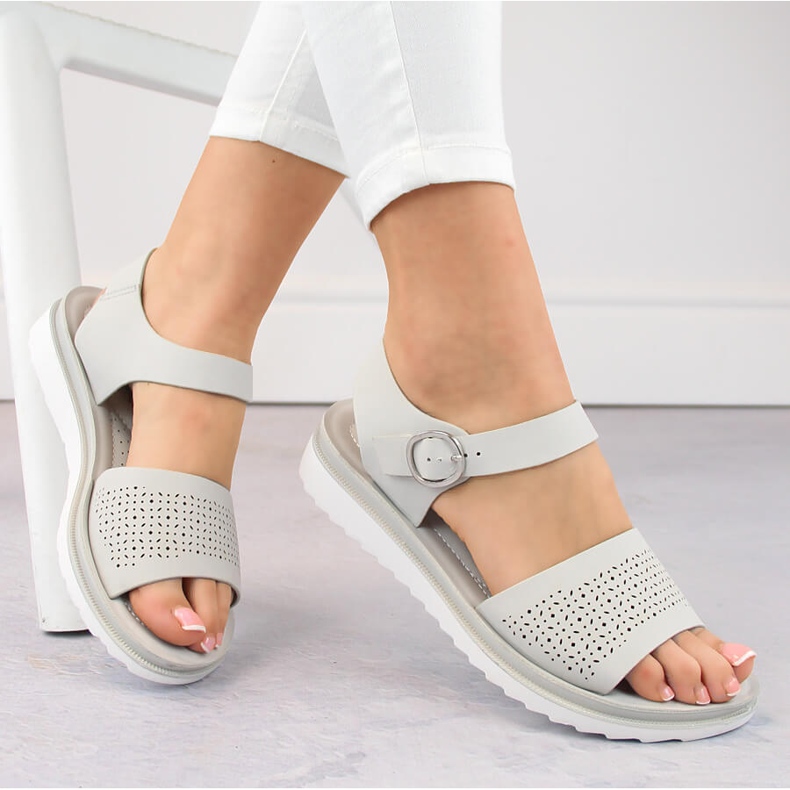 Sandales ajourées grises femme Sergio Leone SK082H 1