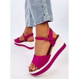 Sandales compensées Dirado Fuchsia rose 4
