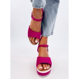 Sandales compensées Dirado Fuchsia rose 2
